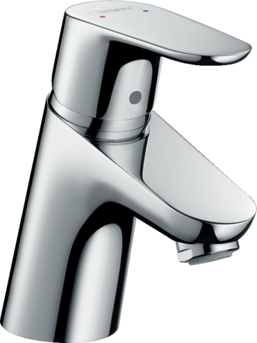 Mélangeur de lavabo FOCUS 70 S 101 mm, goulot fixe vidage excentrique, débit 5 l/min, groupe acoustique I , Chromé
