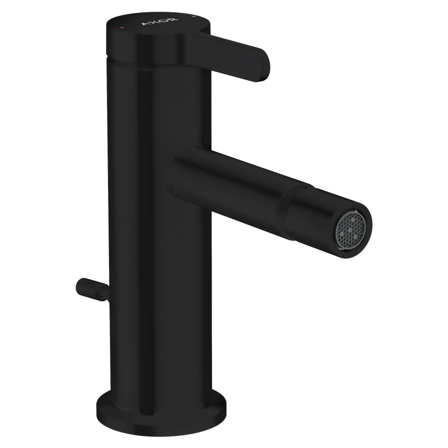Mélangeur de bidet One S 113 mm, goulot fixe buse orientable, avec vidage excentrique, débit 4,9 l/min groupe acoustique I, Noir mat