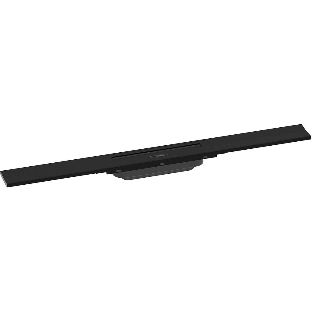 Rigole de douche RAINDRAIN FLEX 90 cm, recouvrement design insert amovible raccourcissable pour montage libre, sans corps à encastrer 01000180/01001180/01002180, noir mat