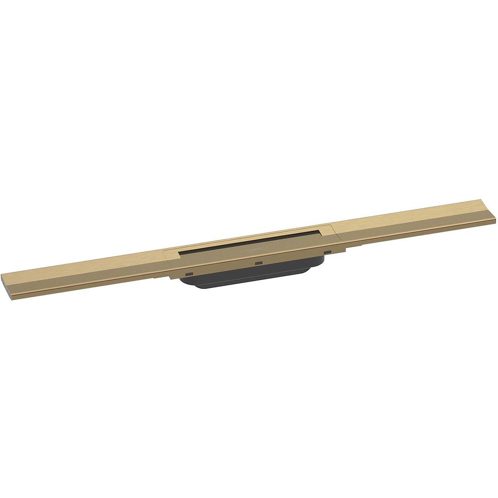 Rigole de douche RAINDRAIN FLEX 120 cm, recouvrement design insert amovible raccourcissable pour montage libre, sans corps à encastrer 01000180/01001180/01002180, bronze brossé
