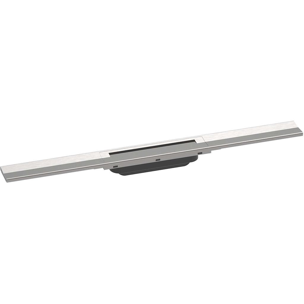 Rigole de douche RAINDRAIN FLEX 100 cm, recouvrement design insert amovible raccourcissable pour montage libre, sans corps à encastrer 01000180/01001180/01002180, acier inoxydable brossé