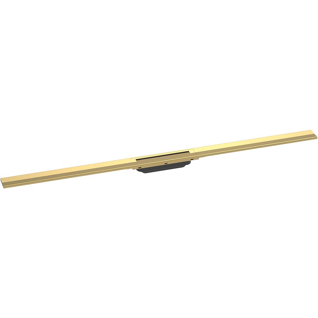Rigole de douche RAINDRAIN FLEX 100 cm, recouvrement design insert amovible raccourcissable pour montage libre, sans corps à encastrer 01000180/01001180/01002180, optique de l'or