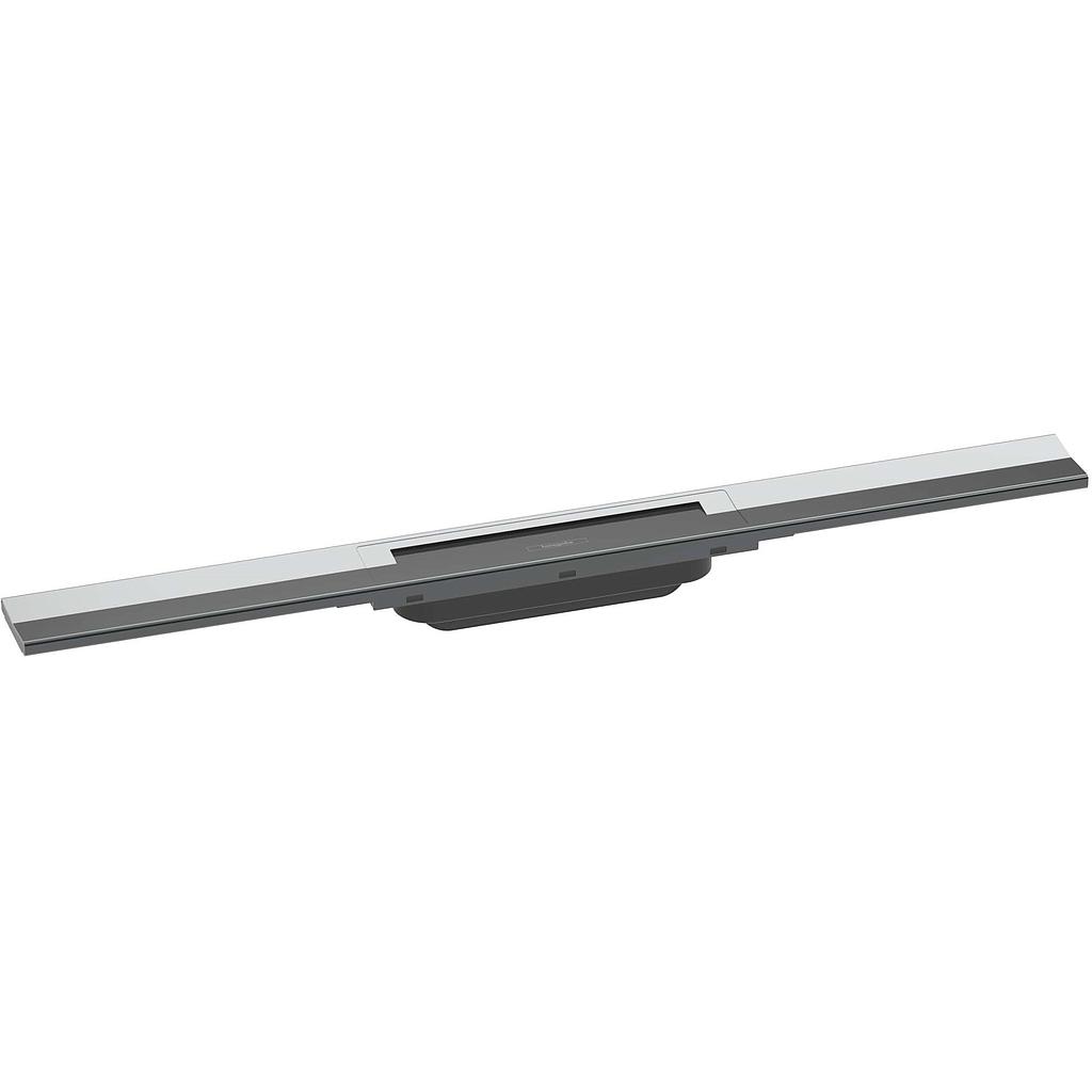 Rigole de douche RAINDRAIN FLEX 100 cm, recouvrement design insert amovible raccourcissable pour montage libre, sans corps à encastrer 01000180/01001180/01002180, chromé