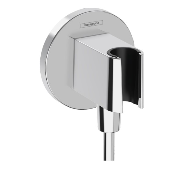 Coude de raccordement FixFit S 1/2", support fixe clapet anti-retour, chromé