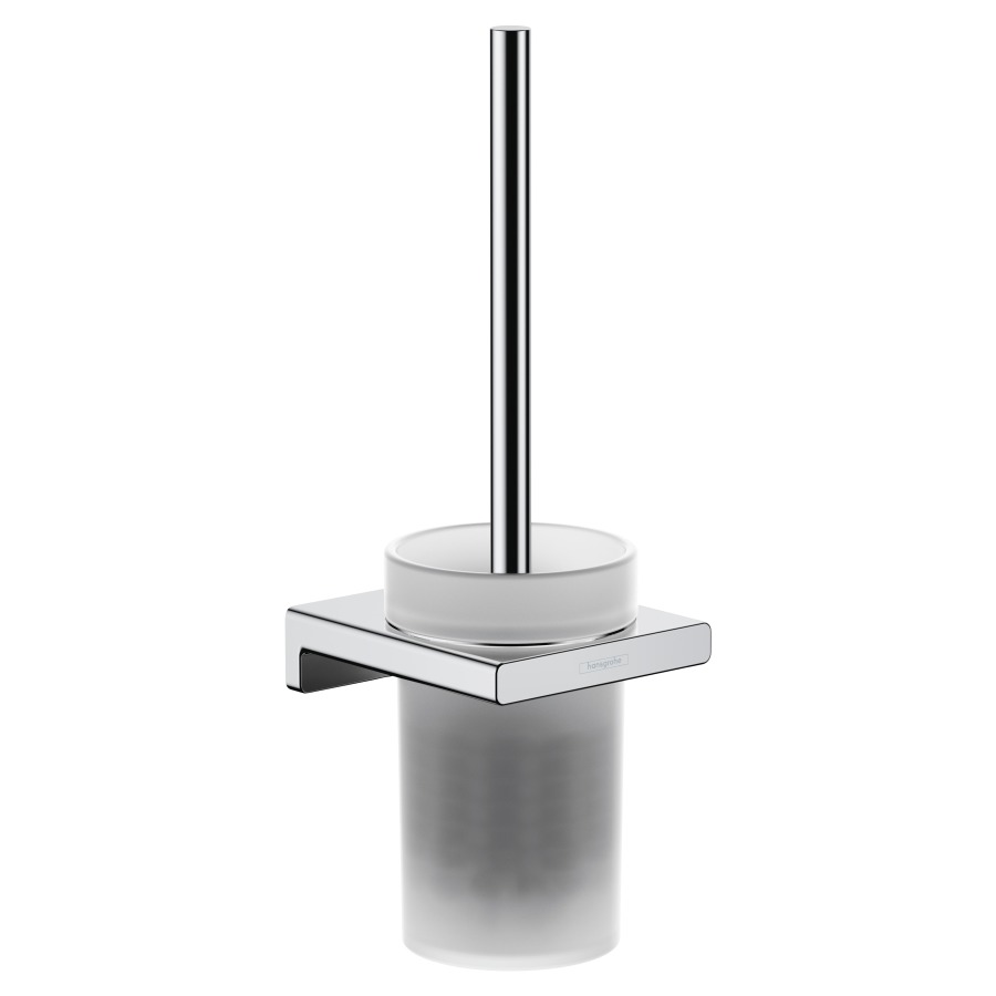 Porte-balai de WC AddStoris modèle mural, récipient en verre, chromé