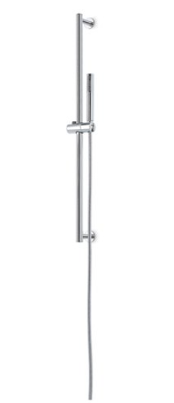 Glissière de douche 90 cm fixation 85.5 cm, inclus flexible 150 cm et douchette à main, chromé