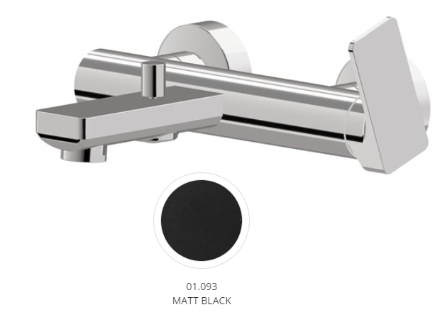 Mélangeur de bain B-EASY nu, E 150 mm, avec raccords excentriques 1/2 x 3/4, noir mat
