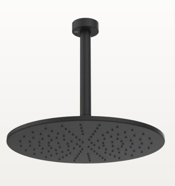 Douche au plafond EMPORIO D 300 mm, 1/2" bras de douche plafond avec joint, S 259 mm système anticalcaire, noir mat