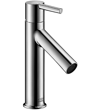 Mélangeur de lavabo STARCK CoolStart, S 103 mm goulot fixe, levier de commande, eau froide par position du levier au milieu vidage excentrique, débit 3,5 l/min, groupe acoustique I, chromé