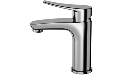 Mélangeur de lavabo ACTIVO S 100 mm, goulot fixe sans vidage, tuyaux de raccordement flexibles 3/8" groupe acoustique NT, chromeline