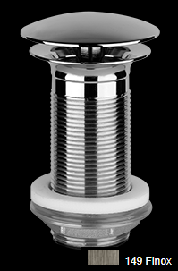 Vidage Diam. 63 mm, capuchon 72 mm, EMPORIO, G 1-1/4", H 100 mm, toujours ouvert, sans trop-plein, 149 Finox