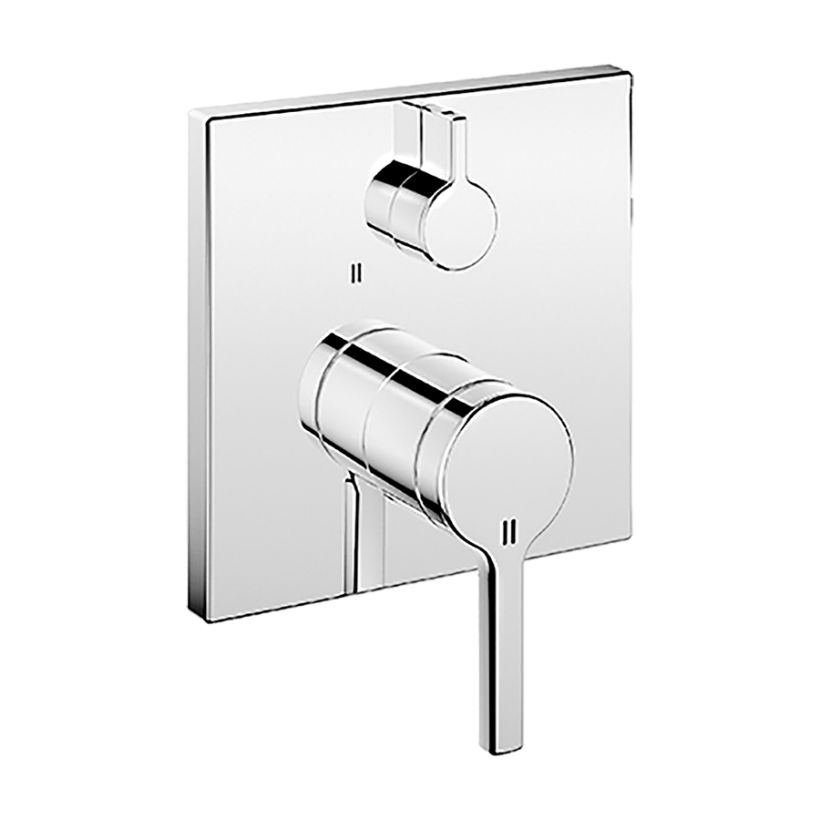 Mélangeur de bain AVA 2.0 UP set de montage final, inver- seur, plaque de recouvrement 15 x 15 cm, sans corps à encastrer Nr. 39.999.900.931 / 39.999.910.931, chromeline