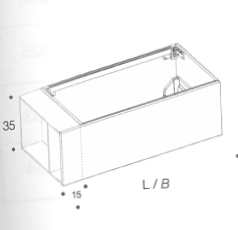 Elément bas sous-vasque SYSTEM M, L105+15 x H35 x P50 cm, Caisson int. 10F-Nob.Grigio fumé, 1 tiroir, avec façade avancée 15 cm pour élément latéral ouvert D ou G - A CONFIRMER, Poignée Push Pull à choix A CONFIRMER + MAAPPP001 Surcharge Push & Pull A CONFIRMER, Couleurs 2020 mat - à choix couleur laqué mat A CONFIRMER