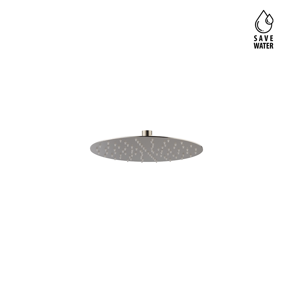 Douche pluie ronde Ø 250 mm X-STEEL 316, rotule, débit 9 l/min sans bras de douche mural/plafond, acier inox