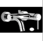 [1621C1217] Mélangeur de bain EMPORIO VIA TORTONA, E 150 mm, avec raccords excentriques 1/2 X 3/4, sans tuyau de douche et douchette, groupe acoustique II, débit 20 l/min, 299 noir XL