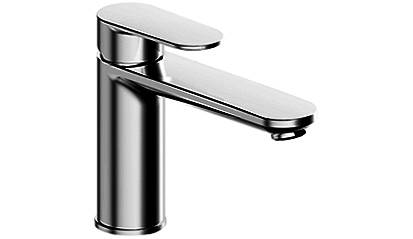 [1621C1261] Mélangeur de lavabo ELLA S 150 mm, goulot fixe sans vidage, tuyaux de raccordement flexibles 3/8" groupe acoustique NT, chromeline