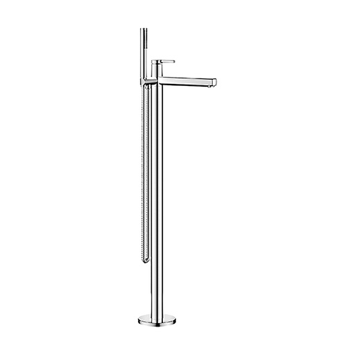 [1621C1323] Mélangeur de bain AVA 2.0 S 250 mm, goulot fixe H jusqu'à aérateur 806-902 mm avec colonne pour montage à pose libre, douche, tuyau de douche 150 cm, sans corps à encastrer Nr. 39.000.602.931, chromeline
