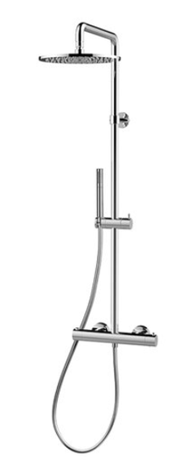 [1621H0872] Colonne de douche TONDO PRIME thermostatique, E 150 mm, tête de douche ronde diam. 250 mm, avec raccords excentriques 1/2"x 3/4", 21.018 chromé