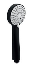 [1621M0850] Douchette à main Stella (LAURIN, SQUARE), 3 jets Rainspray / Mixedspray / Massagespray avec RubiClean, diffuseur auto-nettoyant, résistant au calcaire, noir mat
