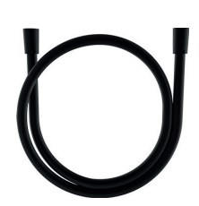 [1621M0852] Flexible synthétique L = 1600 mm (LAURIN, SQUARE) 1/2" x 1/2", effet métallique et raccords tournant, noir mat
