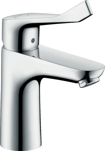 [1621C1620] Mélangeur de lavabo FOCUS CARE 100, S 119 mm, goulot fixe longueur du levier 121 mm sans vidage, débit 5 l/min groupe acoustique I , Chromé