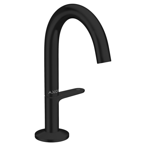 [1621C1648] Mélangeur de lavabo One Select 140 Mélangeur de lavabo ONE SELECT 140, S 122 mm, goulot fixe CoolStart - eau froide par position de levier au milieu avec vidage Push-Open débit 5 l/min groupe acoustique I, Noir mat