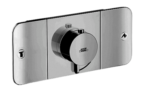 [1621C1655] Set de montage final 27 x 12 cm, poussoirs pour commander 2 fonctions débit par utilisateur 24 l/min sans corps à encastrer 757 036, groupe acoustique I, Chromé
