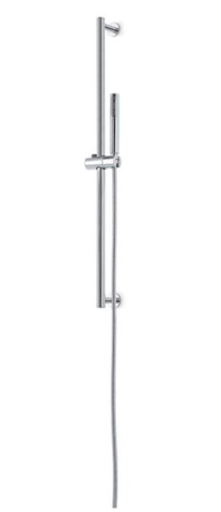 [1621C1918] Glissière de douche 90 cm fixation 85.5 cm, inclus flexible 150 cm et douchette à main, chromé
