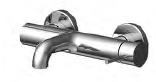 [1621C2284] Mélangeur de bain SPILLO UP E 153 mm, nu, avec raccords Ballofix 1/2"x 3/4", sans flexible, sans douchette, chromé