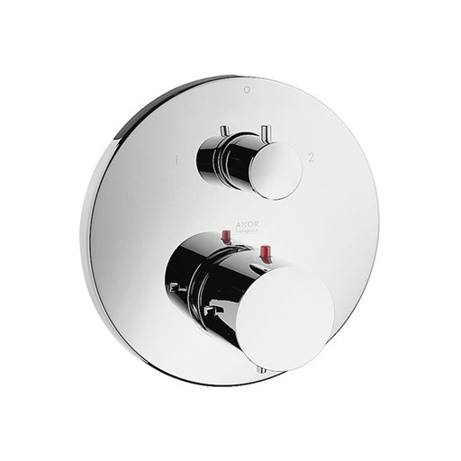 [1621C0653] Thermostat STARCK UP set de montage final, D 17 cm avec robinet d'arrêt et inverseur, sans corps à encastrer 1800180, débit 26 l/min, groupe acoustique I, chromé