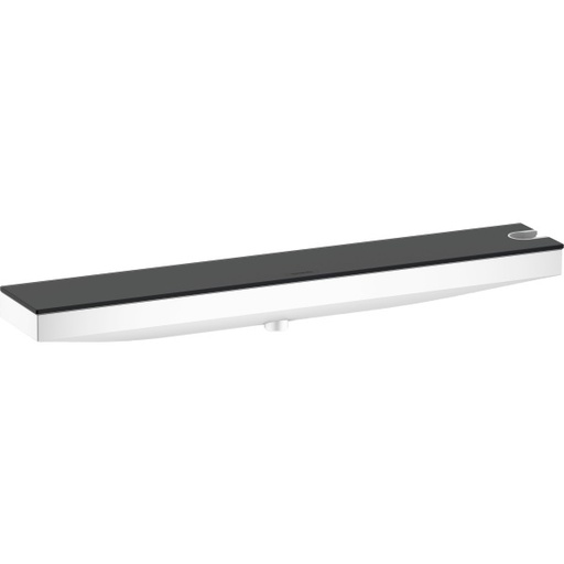 [1621C0750] Raccordement mural RAINFINITY avec support de douche Porter 500 droite, tablette en verre sécurit, tablette graphite, satiné, blanc mat