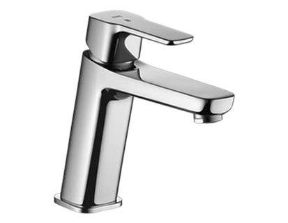 [1621C0852] Mélangeur de lavabo MONTA S 125 mm, goulot fixe membrane d'étanchéité, CoolFix vidage excentrique, tuyaux de raccordement flexibles 3/8" groupe acoustique I, chromeline