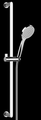 [1621C1014] Glissière Design EMPORIO 80 cm, avec douchette à main Diam. 100 mm et tuyau de douche 150 cm, chromé