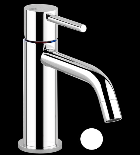 [1621C1058] Mélangeur de lavabo VIA TORTONA S 127 mm, goulot fixe sans vidage, tuyaux de raccordement flexibles 3/8", groupe acoustique I, débit 5 l/min, 149 Finox
